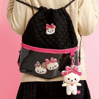 Rilakkuma | Korilakkuma Lots | Pink Angel Mini Plush Badge