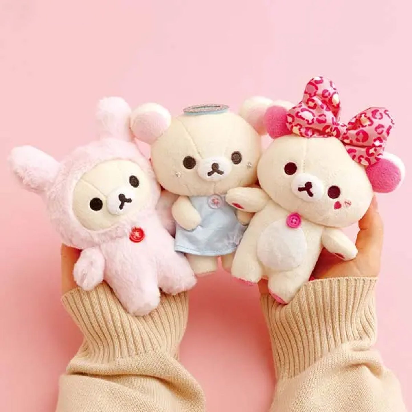 Rilakkuma | Korilakkuma Lots | Pink Leopard Bow Keychain Small Plush