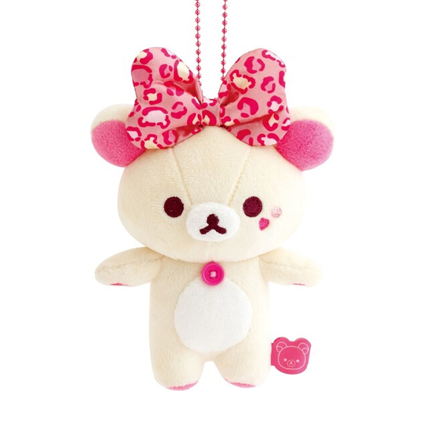 PRE-ORDER | Rilakkuma | Korilakkuma Lots | Pink Leopard Bow Keychain Small Plush