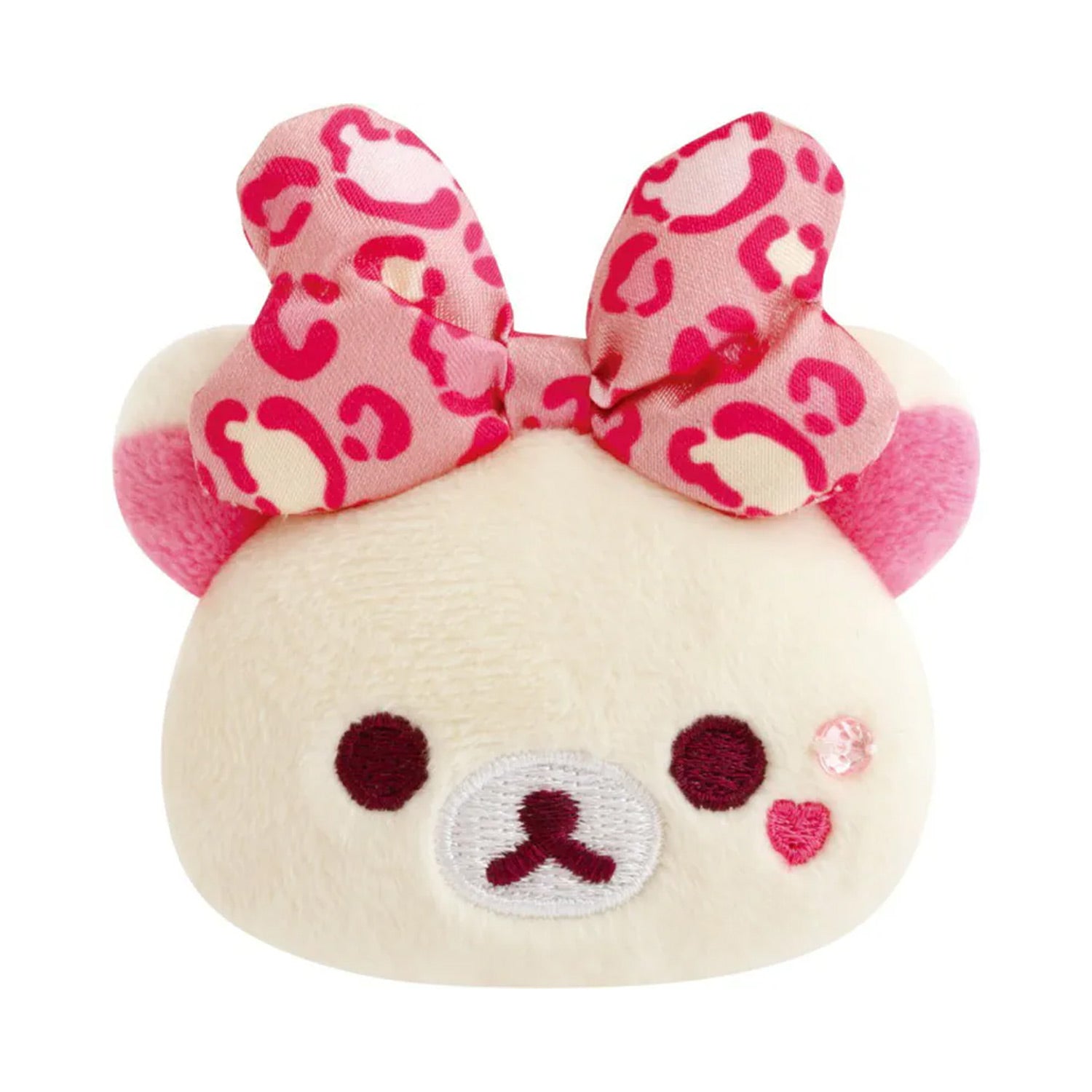 Rilakkuma | Korilakkuma Lots | Pink Leopard Bow Mini Plush Badge