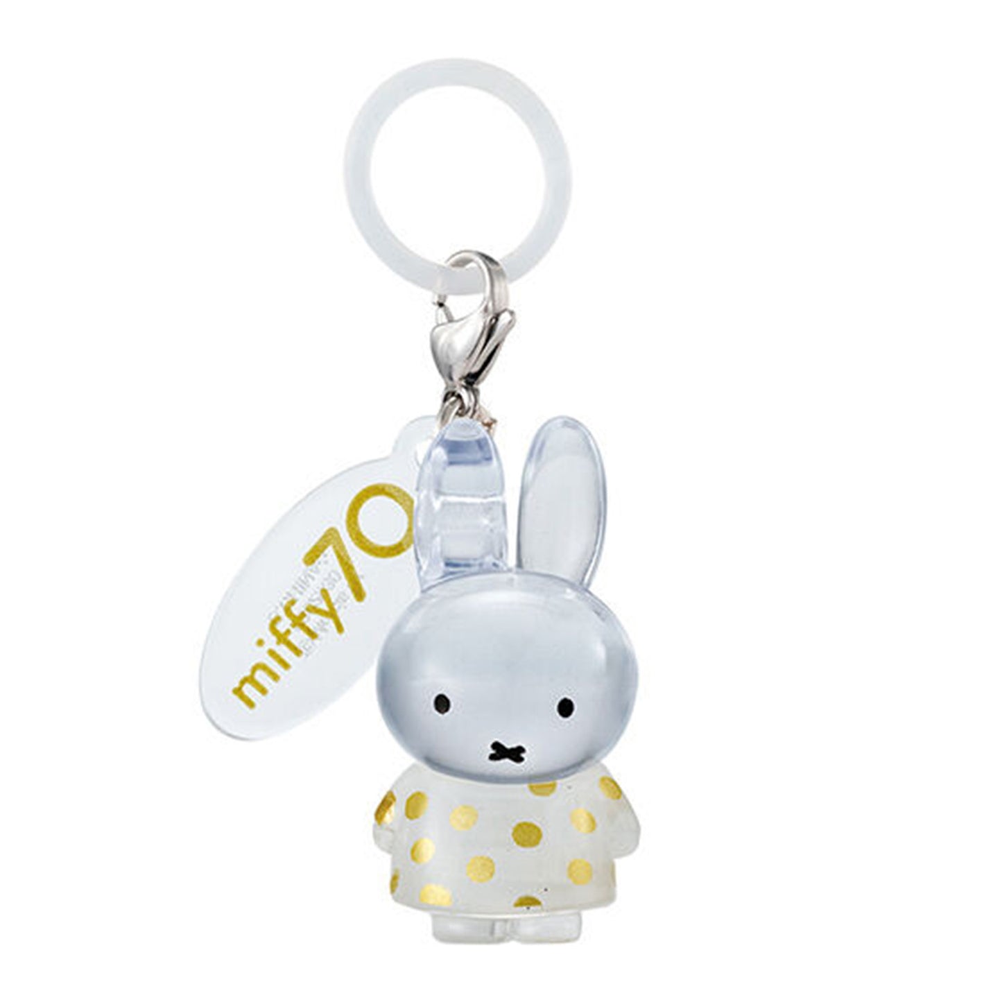 Miffy | 70th Anniversary: Mejirushi Personal Marker | Gold Polka Dots Keychain Figure