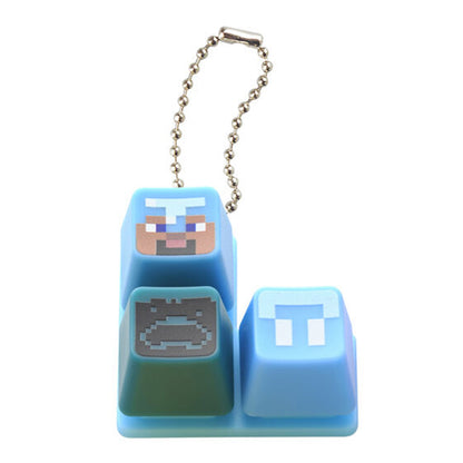 Minecraft | Colorful Keyboard Charm | Blue Keys Keychain Figure