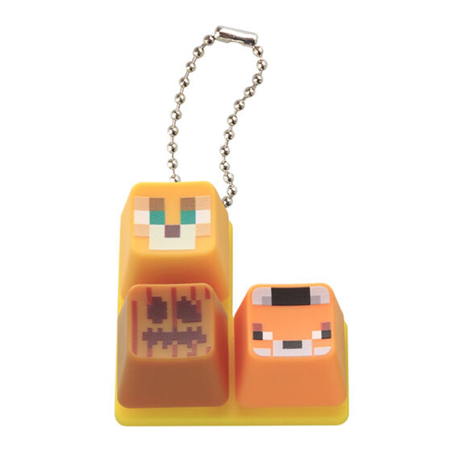 Minecraft | Colorful Keyboard Charm | Orange Keys Keychain Figure