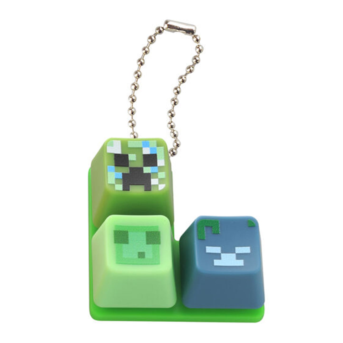 Minecraft | Colorful Keyboard Charm | Green Keys Keychain Figure