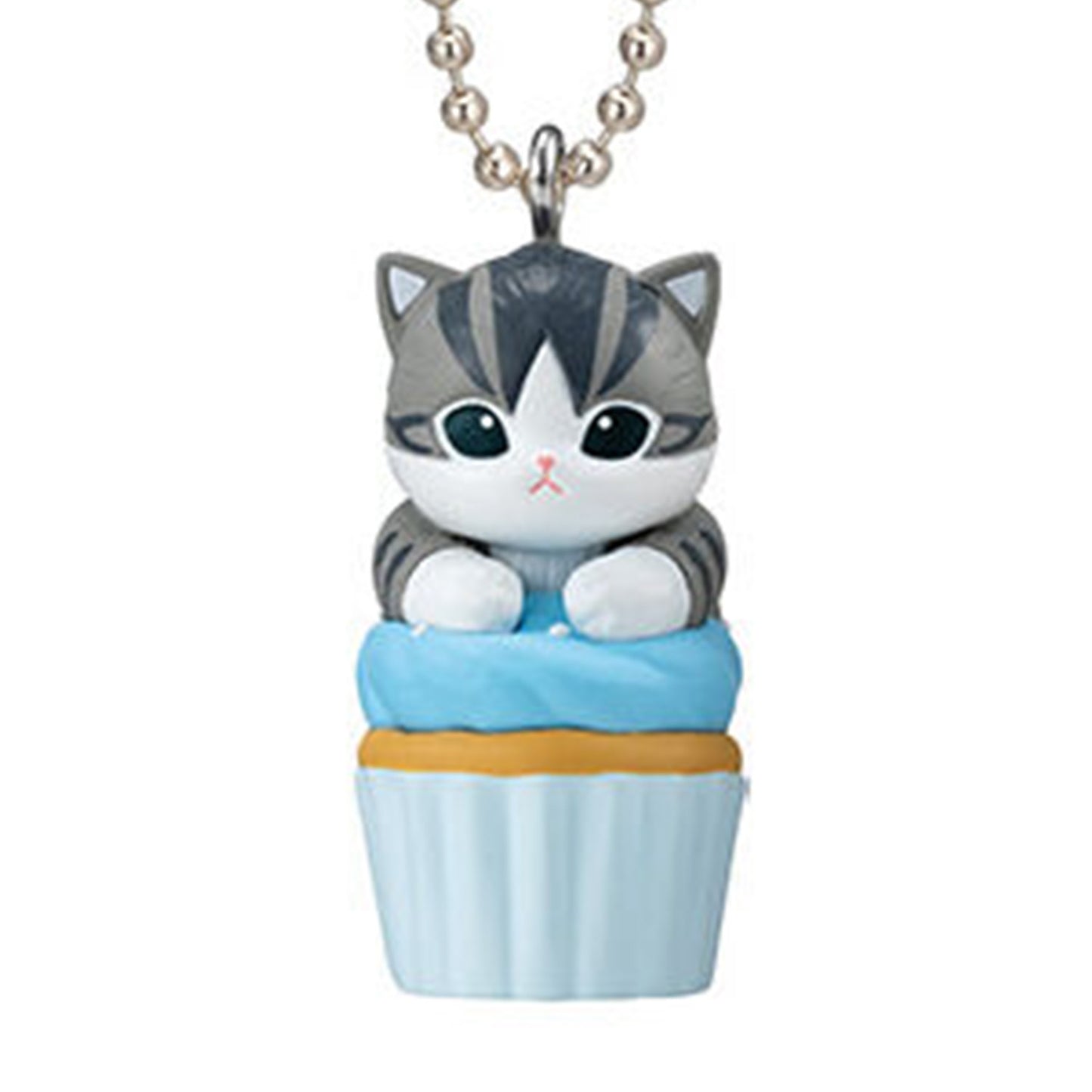 Mofusand | Cupcake-Katze | Blaue Schlüsselanhänger-Minifigur