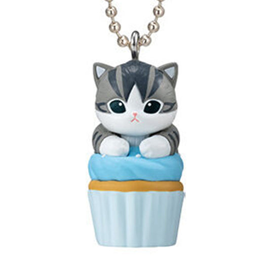 Mofusand | Cupcake Cat | Blue Keychain Mini Figure