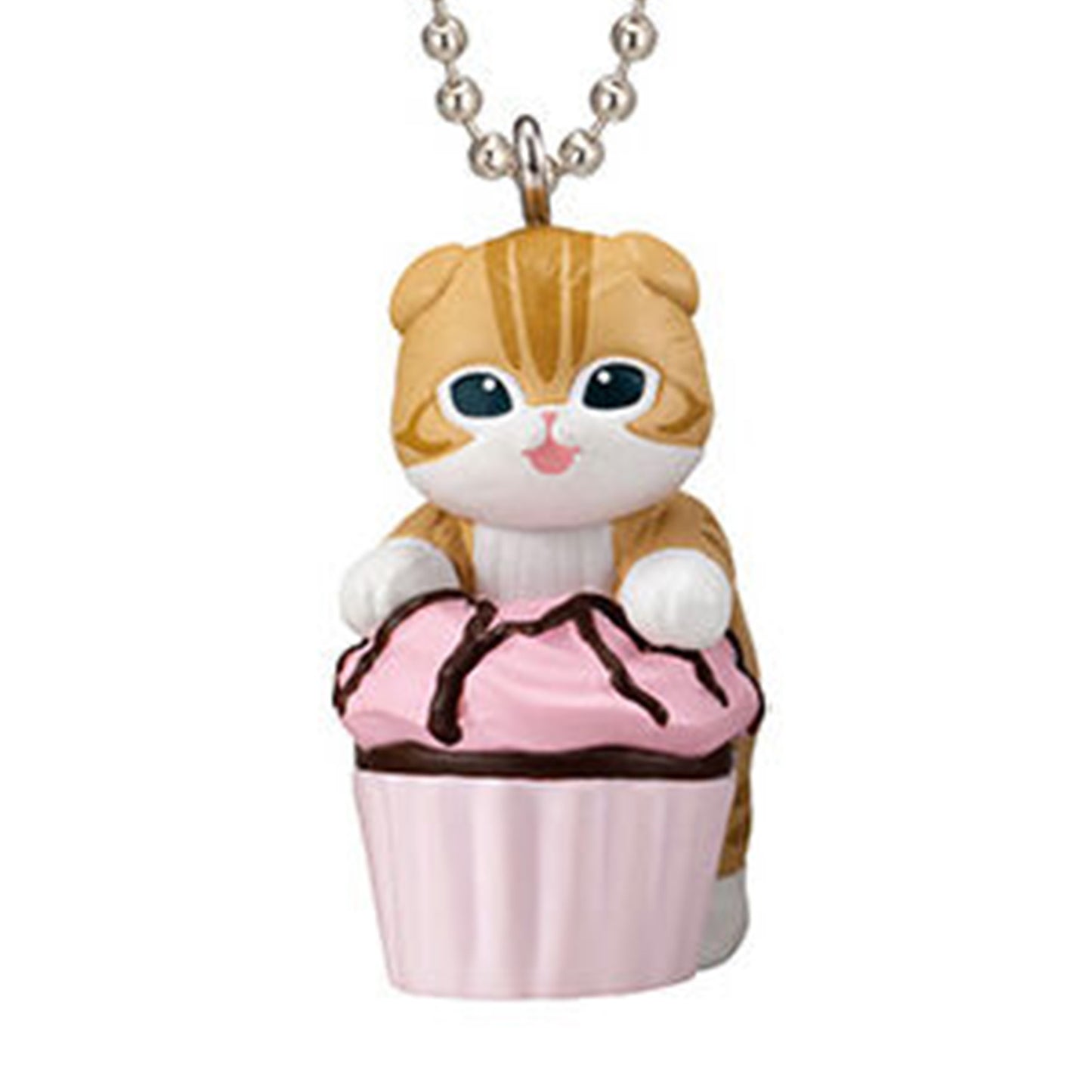 Mofusand | Cupcake-Katze | Mini-Figur mit rosa Schlüsselanhänger