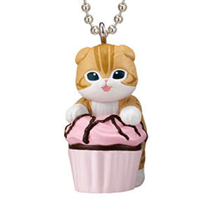 Mofusand | Cupcake-Katze | Mini-Figur mit rosa Schlüsselanhänger