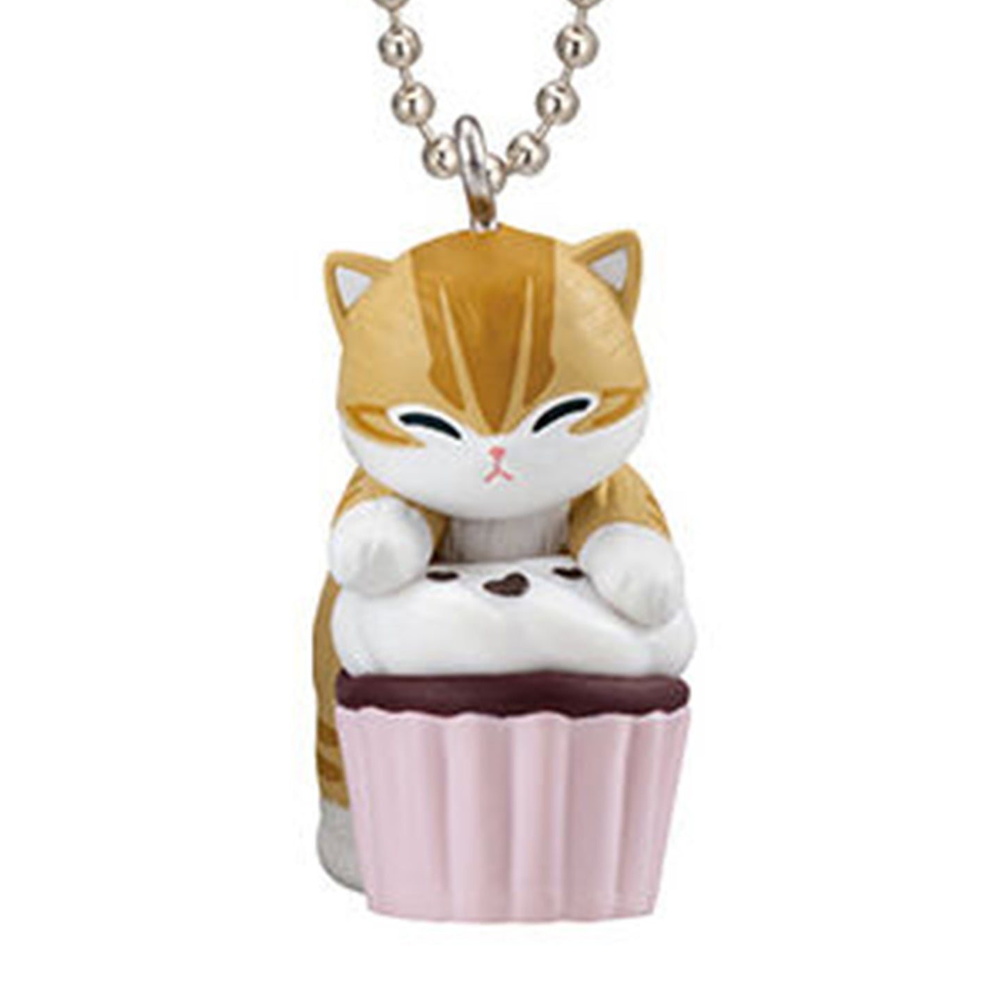 Mofusand | Cupcake-Katze | Weiße Schlüsselanhänger-Minifigur