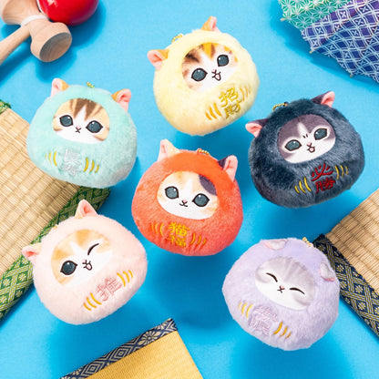 PRE-ORDER | Mofusand | Japanese! Souvenir Lottery | Pink Daruma (Favorite) Keychain Mini Plush | Online Limited