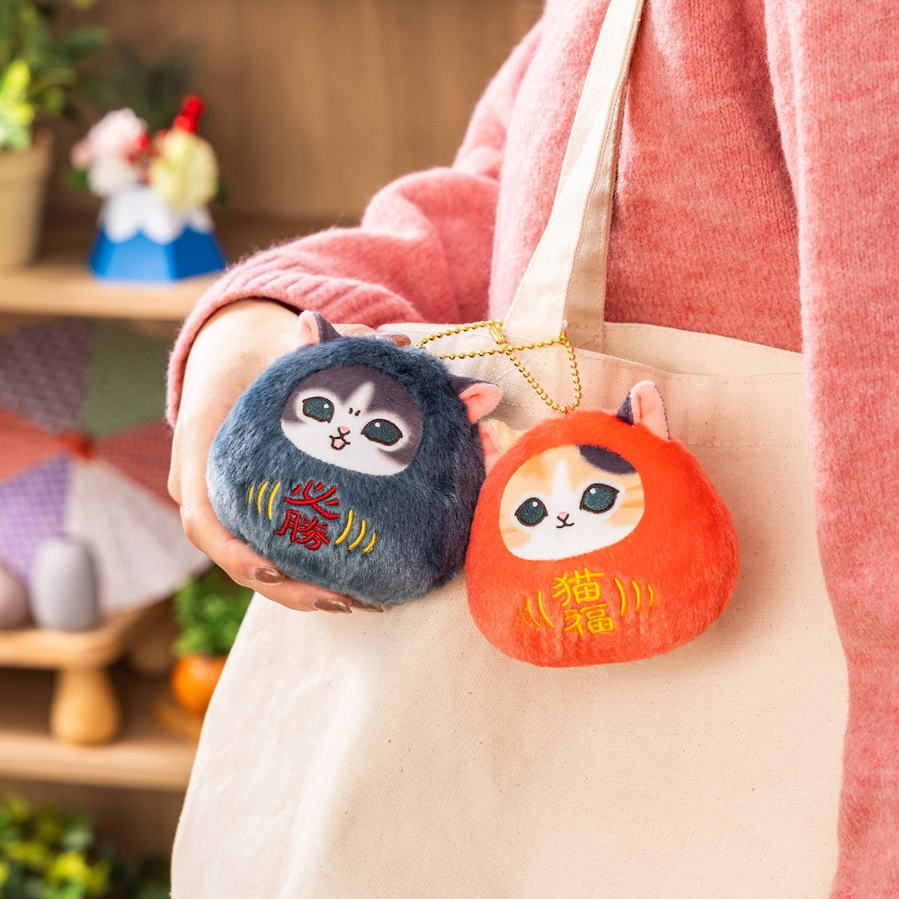 PRE-ORDER | Mofusand | Japanese! Souvenir Lottery | Red Daruma (Nekofuku Lucky Cat) Keychain Mini Plush | Online Limited