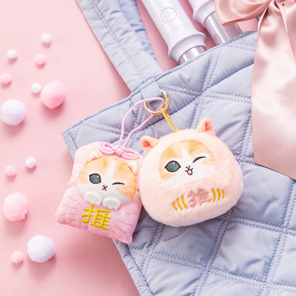 PRE-ORDER | Mofusand | Japanese! Souvenir Lottery | Pink Daruma (Favorite) Keychain Mini Plush | Online Limited