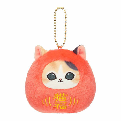 PRE-ORDER | Mofusand | Japanese! Souvenir Lottery | Red Daruma (Nekofuku Lucky Cat) Keychain Mini Plush | Online Limited