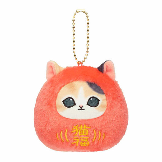 PRE-ORDER | Mofusand | Japanese! Souvenir Lottery | Red Daruma (Nekofuku Lucky Cat) Keychain Mini Plush | Online Limited