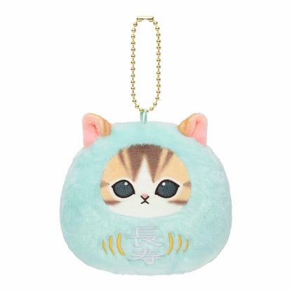 PRE-ORDER | Mofusand | Japanese! Souvenir Lottery | Mint Daruma (Longevity) Keychain Mini Plush | Online Limited