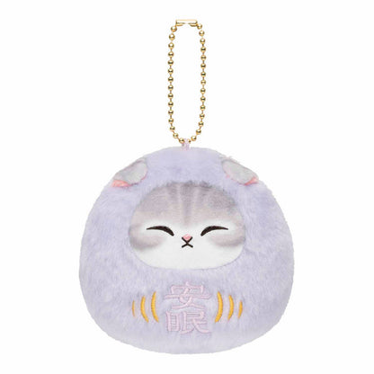 PRE-ORDER | Mofusand | Japanese! Souvenir Lottery | Purple Daruma (Sleep Well) Keychain Mini Plush | Online Limited