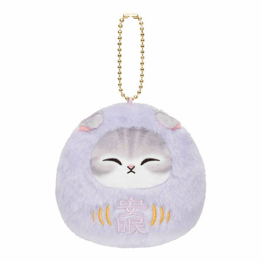 PRE-ORDER | Mofusand | Japanese! Souvenir Lottery | Purple Daruma (Sleep Well) Keychain Mini Plush | Online Limited