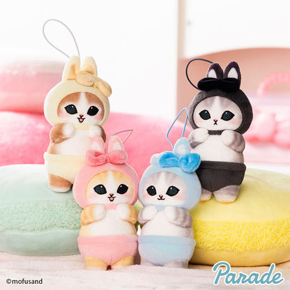 Mofusand | Usanyan Rabbit | Blue Ribbon Keychain Mini Plush