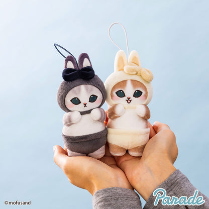 Mofusand | Usanyan Rabbit | Black Ribbon Keychain Mini Plush