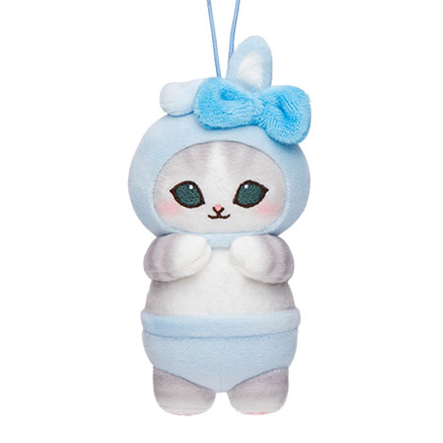 Mofusand | Usanyan Rabbit | Blue Ribbon Keychain Mini Plush