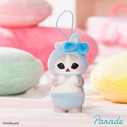 Mofusand | Usanyan Rabbit | Blue Ribbon Keychain Mini Plush