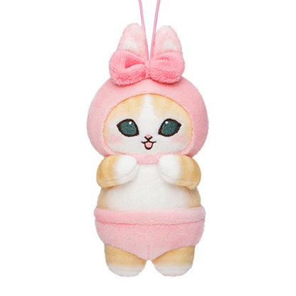 Mofusand | Usanyan Rabbit | Pink Ribbon Keychain Mini Plush