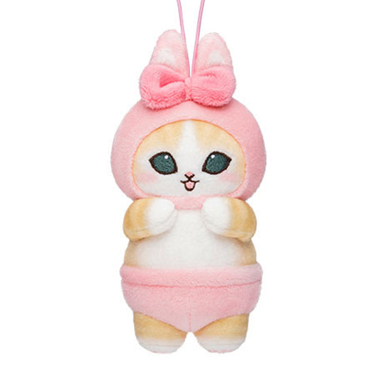 Mofusand | Usanyan Rabbit | Pink Ribbon Keychain Mini Plush