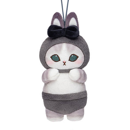 Mofusand | Usanyan Rabbit | Black Ribbon Keychain Mini Plush