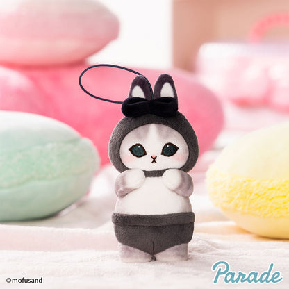 Mofusand | Usanyan Rabbit | Black Ribbon Keychain Mini Plush