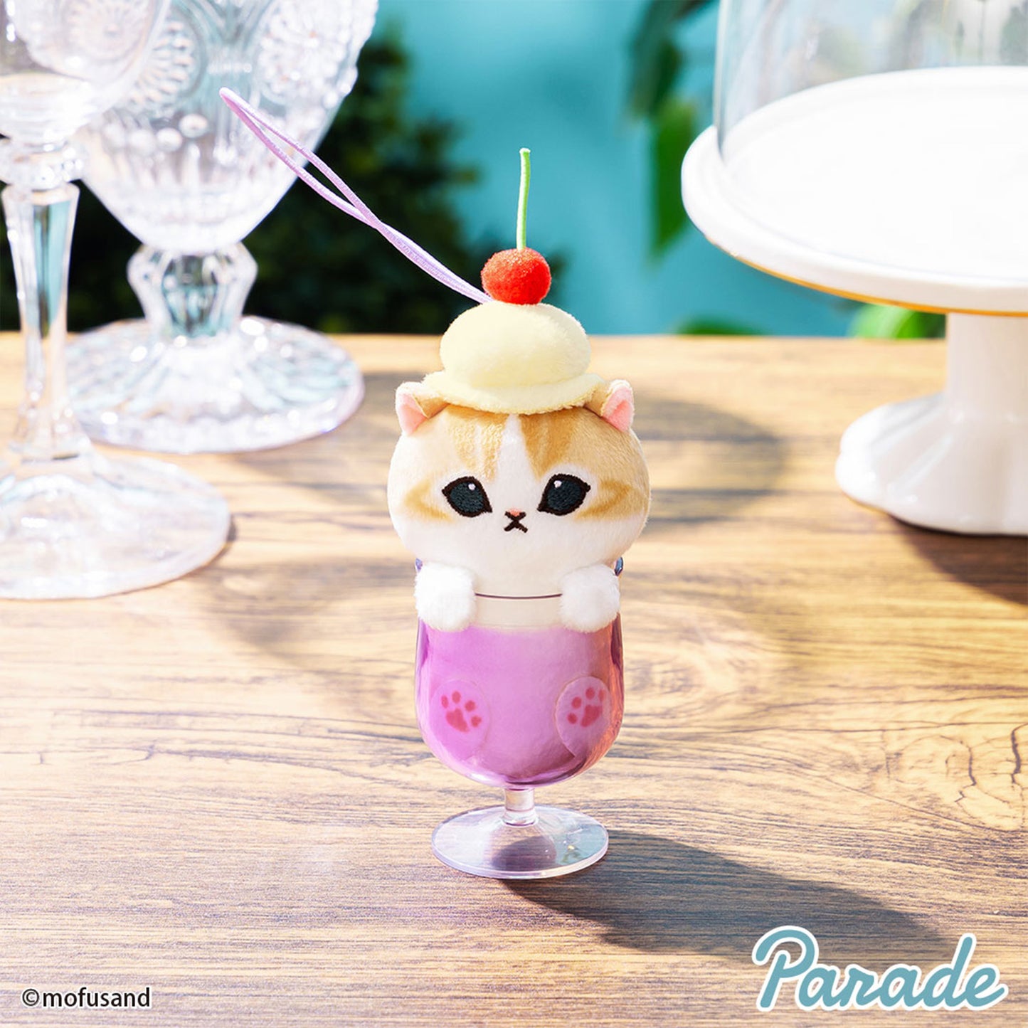 Mofusand | Cream Soda | Orange Cat (Purple Soda) Mascot Mini Plush