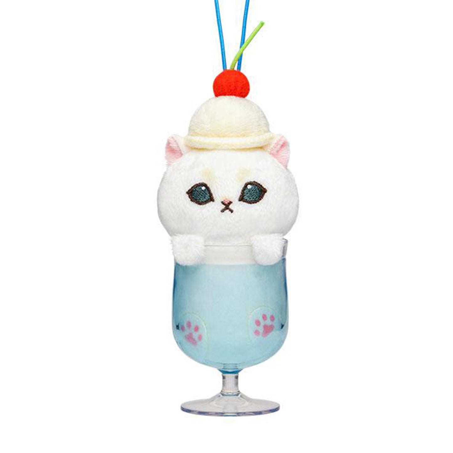 Mofusand | Cream Soda | White Cat (Blue Soda) Mascot Mini Plush