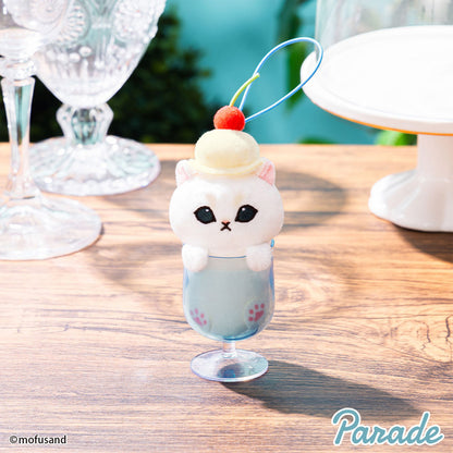 Mofusand | Cream Soda | White Cat (Blue Soda) Mascot Mini Plush