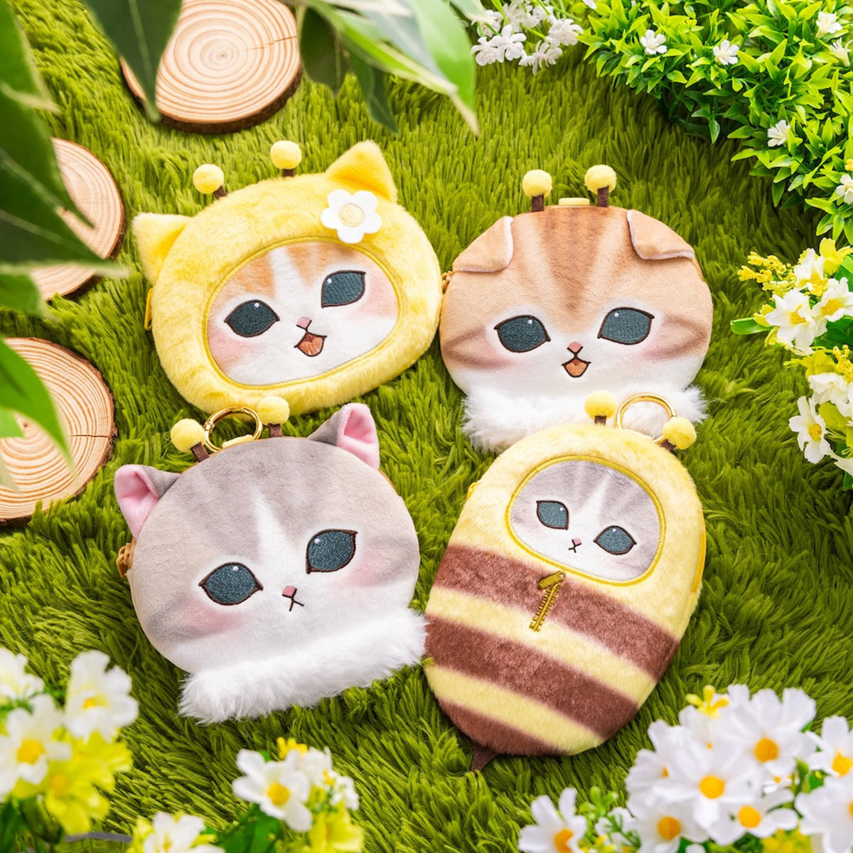 PRE-ORDER | Mofusand | Full of Hachinyan Bee Lottery | Scottish Cat Small Plush Pouch | Ichiban Kuji