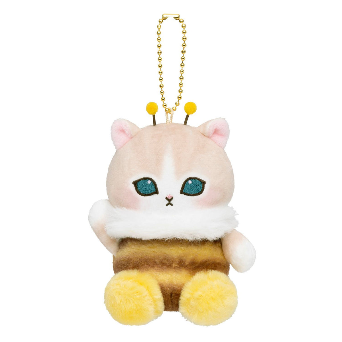 PRE-ORDER | Mofusand | Full of Hachinyan Bee Lottery | Cream Cat (Yes) Sitting Mascot Small Plush | Ichiban Kuji