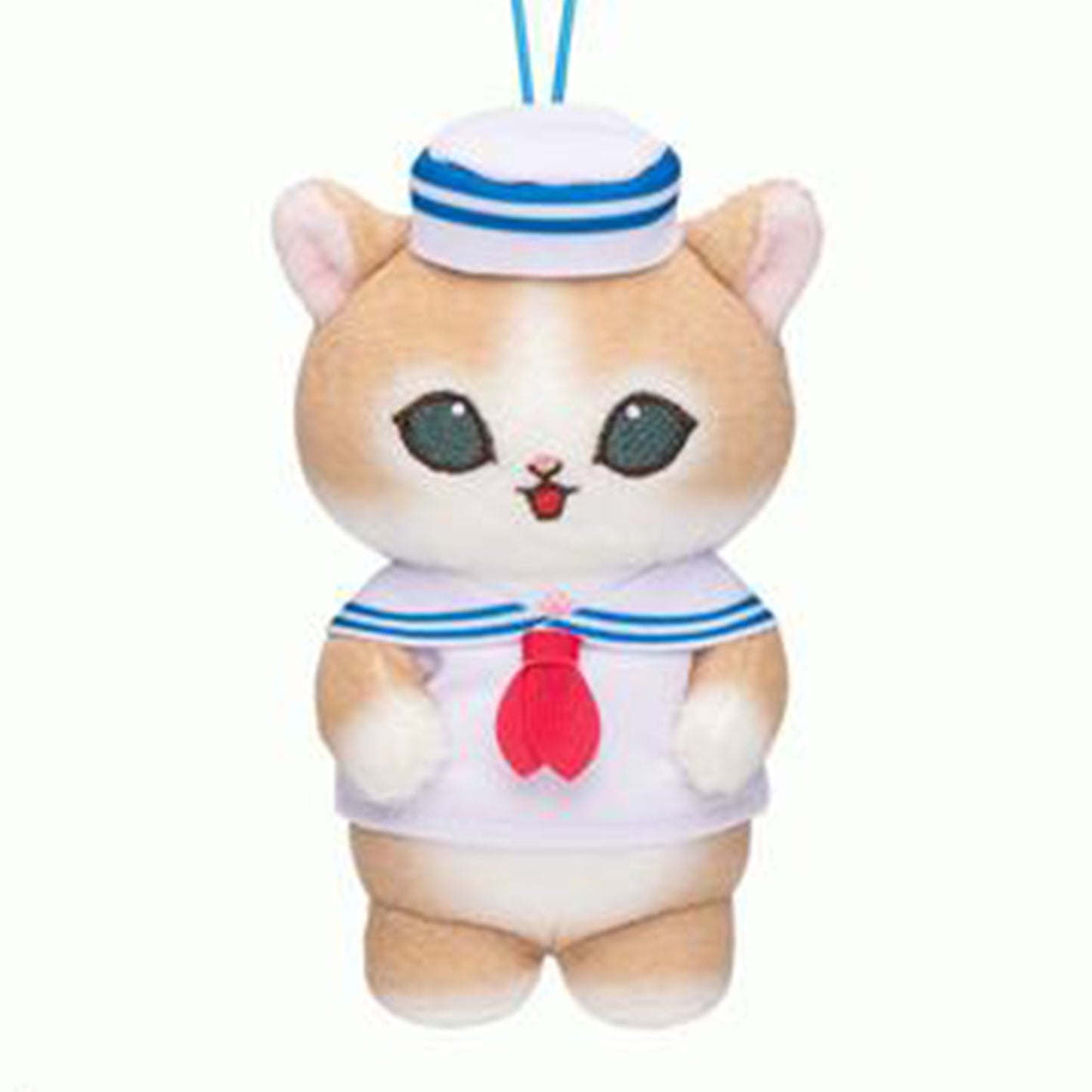 Mofusand | Série Matelot | Chat Roux (Chapeau Blanc) Porte-clés Mini Peluche