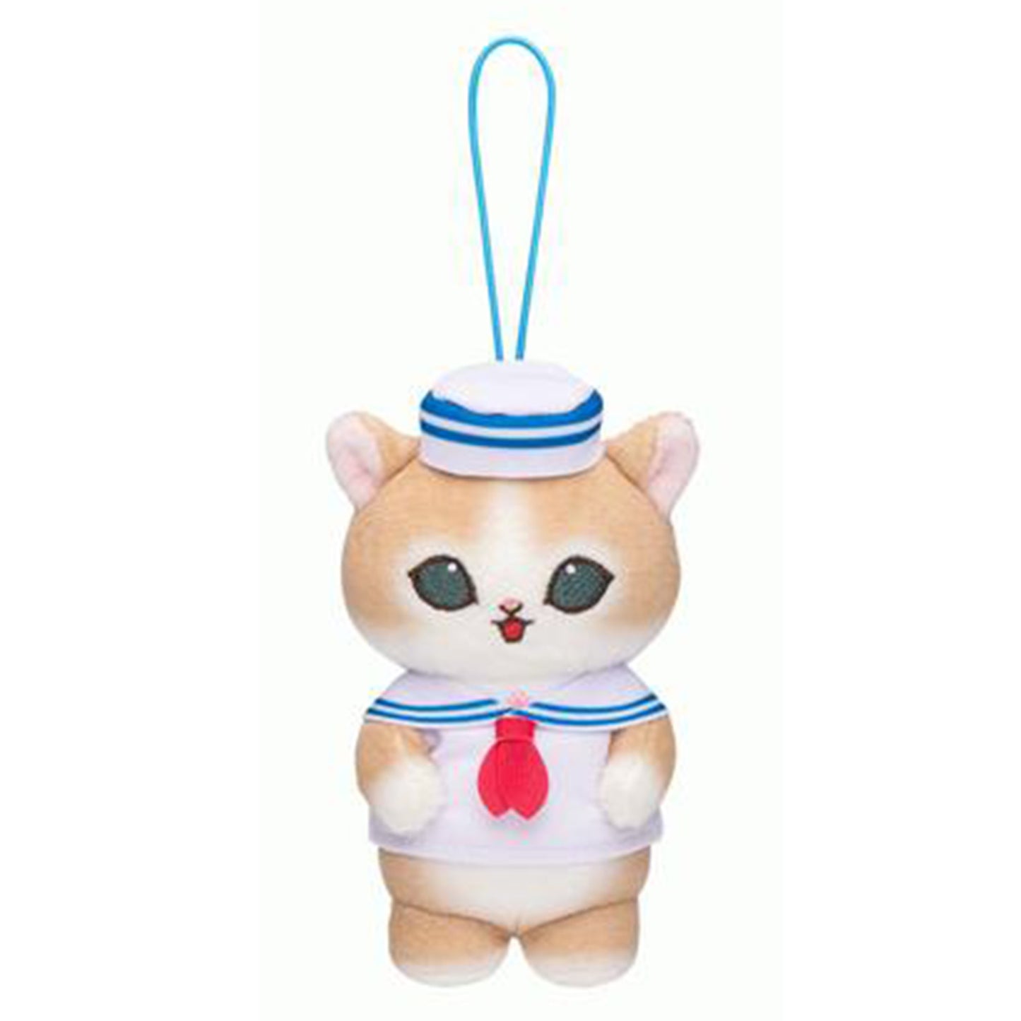 Mofusand | Série Matelot | Chat Roux (Chapeau Blanc) Porte-clés Mini Peluche