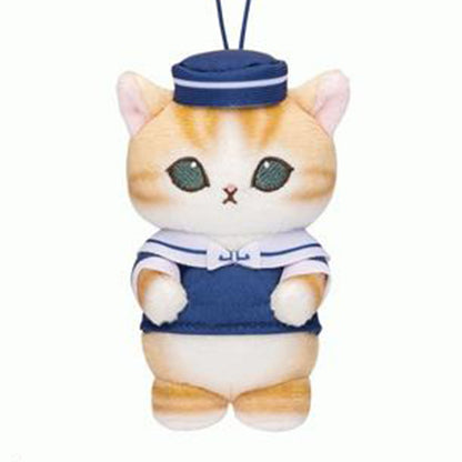 Mofusand | Sailor Serie | Orange Katze (Blaue Mütze) Schlüsselanhänger Mini-Plüsch