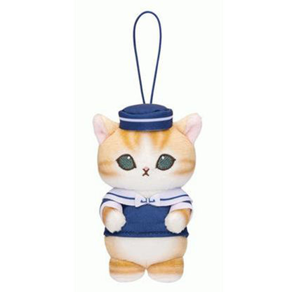 Mofusand | Sailor Serie | Orange Katze (Blaue Mütze) Schlüsselanhänger Mini-Plüsch