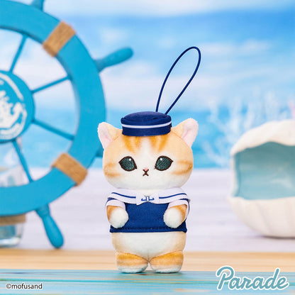 Mofusand | Sailor Serie | Orange Katze (Blaue Mütze) Schlüsselanhänger Mini-Plüsch
