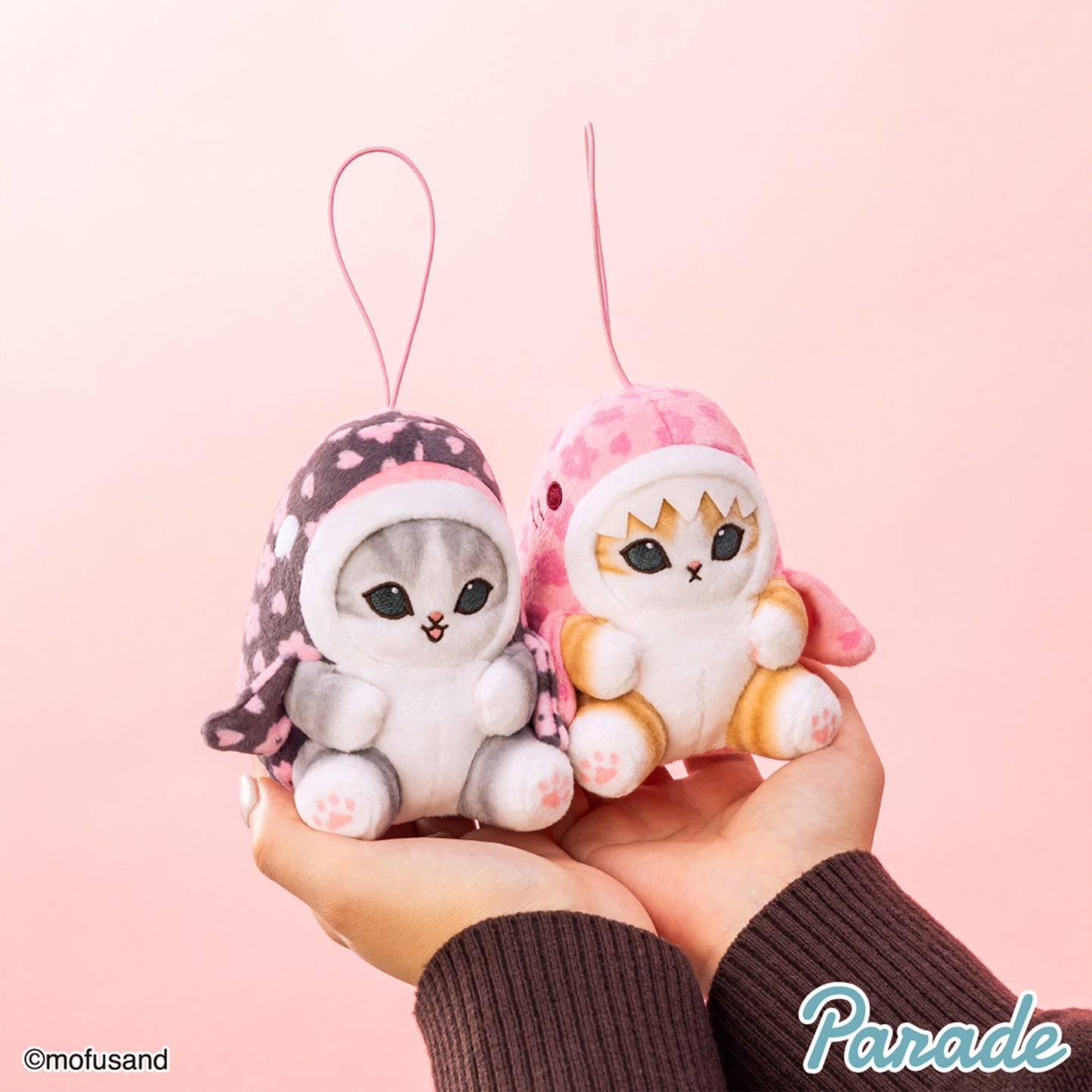 Mofusand | Sakura Cherry blossoms in Full Bloom | Shark Cat Black Mascot Mini Plush | Taito Limited