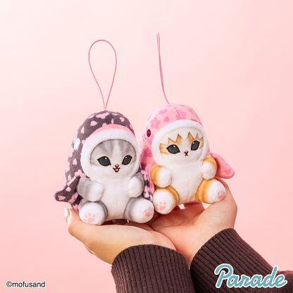 Mofusand | Sakura Cherry blossoms in Full Bloom | Shark Cat Black Mascot Mini Plush | Taito Limited