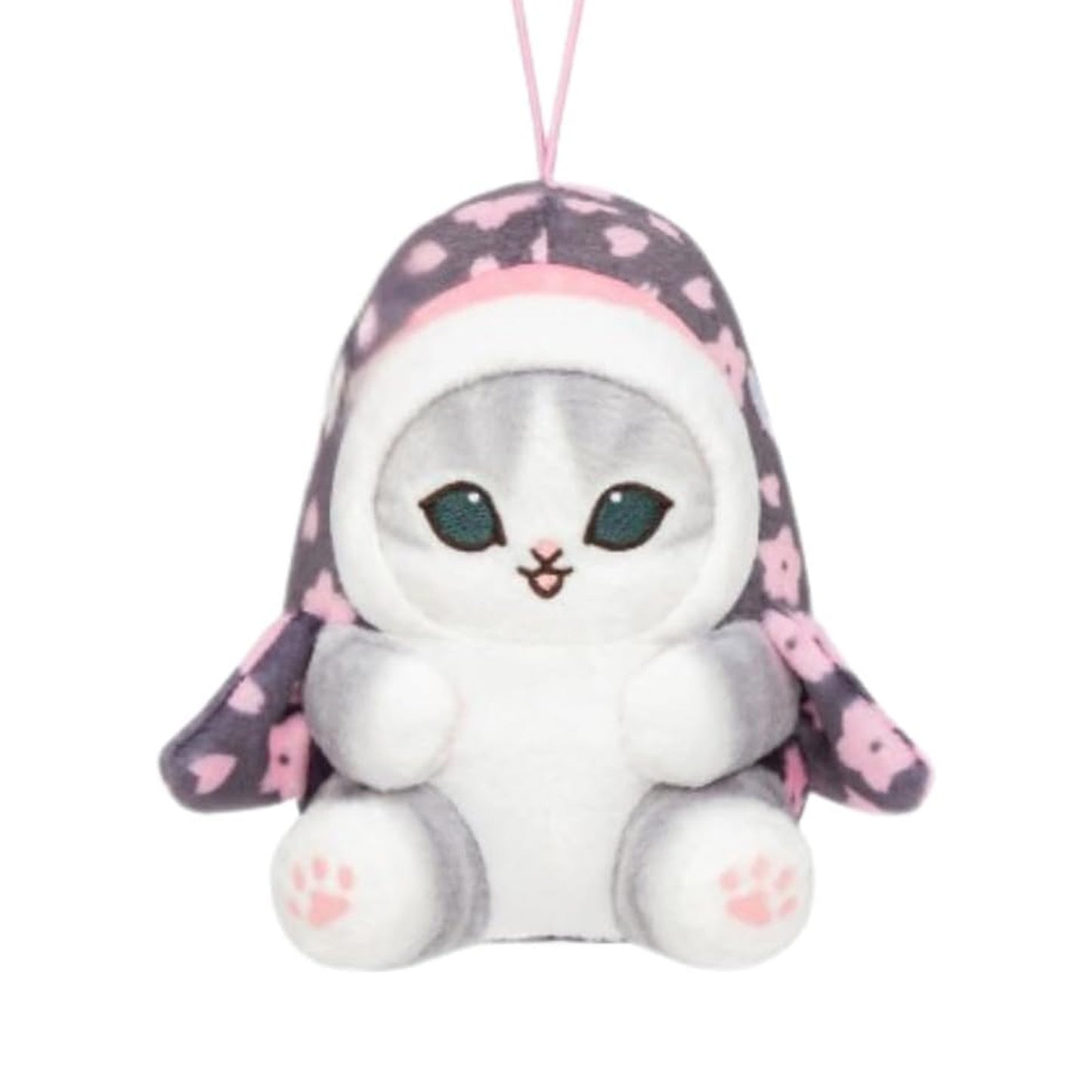 Mofusand | Sakura Cherry blossoms in Full Bloom | Shark Cat Black Mascot Mini Plush | Taito Limited