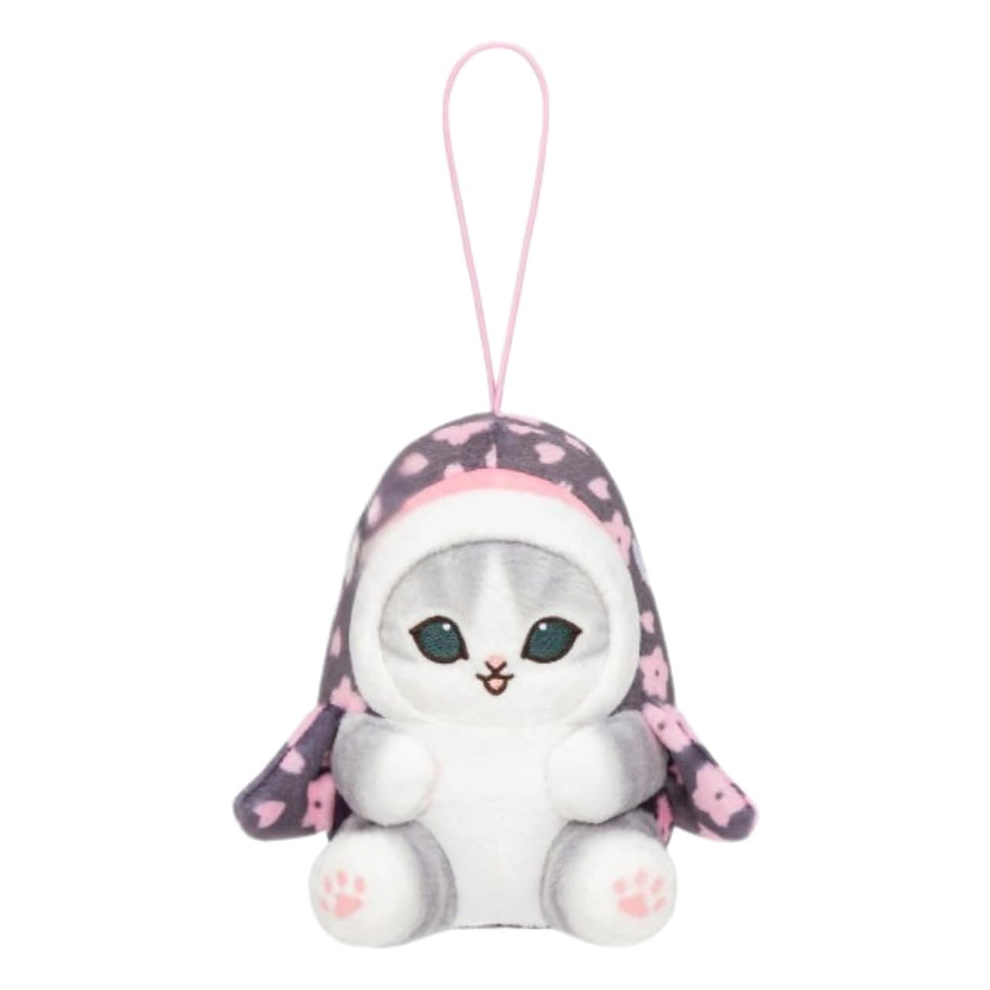 Mofusand | Sakura Cherry blossoms in Full Bloom | Shark Cat Black Mascot Mini Plush | Taito Limited