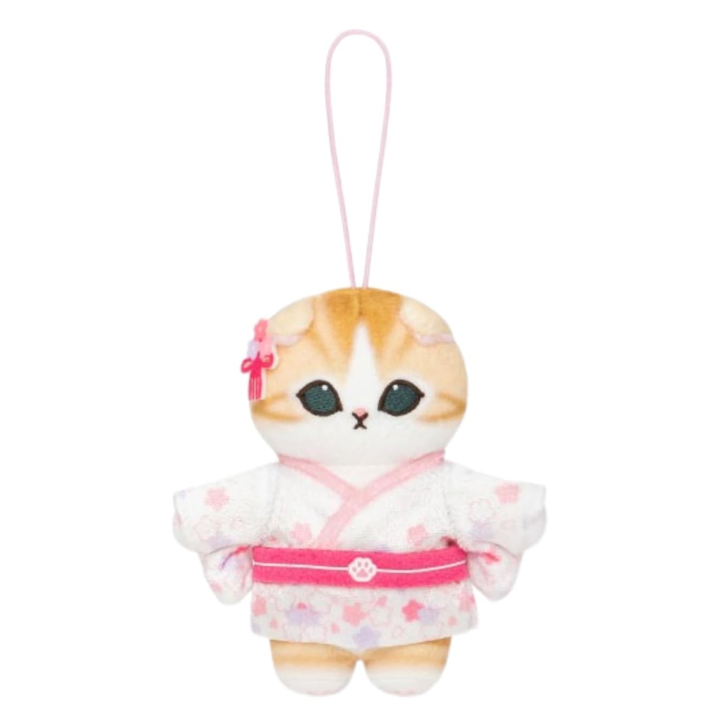 Mofusand | Sakura Cherry blossoms in Full Bloom | Orange Cat Yukata Pink Mascot Mini Plush | Taito Limited