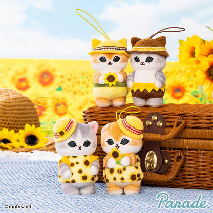PRE-ORDER | Mofusand | Sunflower Series | Gray Cat (Brown Hat) Mascot Mini Plush