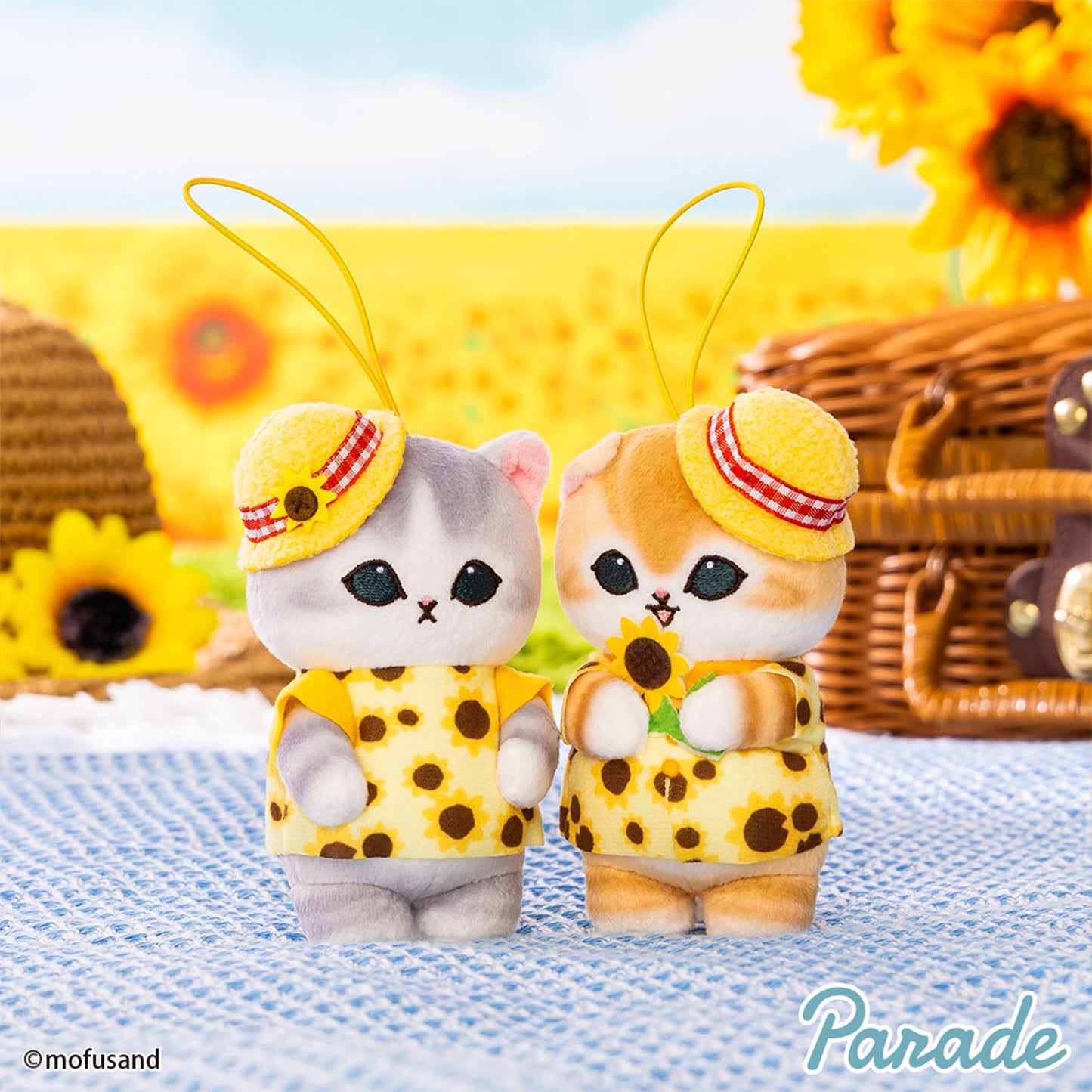 PRE-ORDER | Mofusand | Sunflower Series | Gray Cat (Flower Shirt) Mascot Mini Plush