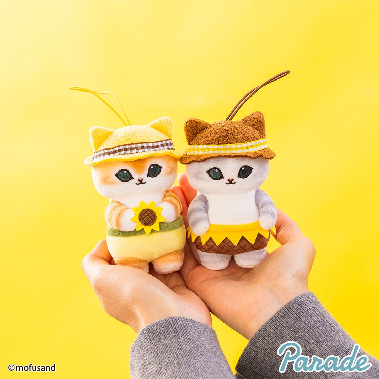 PRE-ORDER | Mofusand | Sunflower Series | Gray Cat (Brown Hat) Mascot Mini Plush