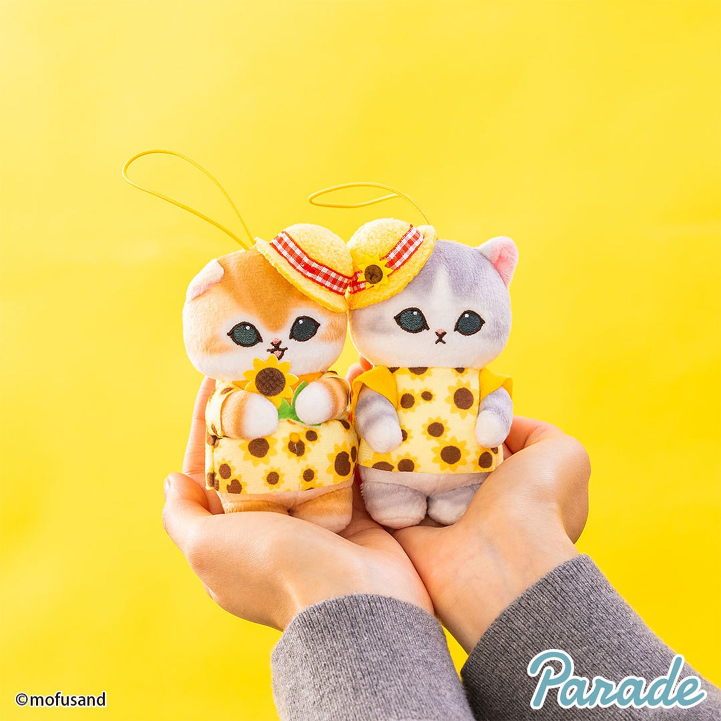 PRE-ORDER | Mofusand | Sunflower Series | Gray Cat (Flower Shirt) Mascot Mini Plush