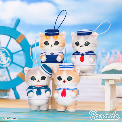 Mofusand | Sailor Serie | Orange Katze (Blaue Mütze) Schlüsselanhänger Mini-Plüsch