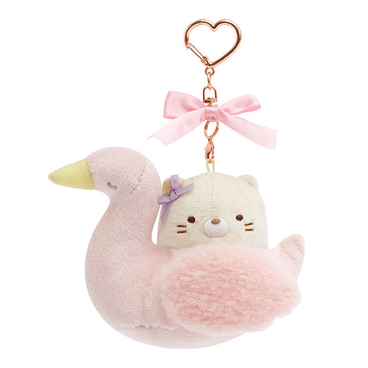 Sumikko Gurashi | Nursery School | Neko Cat (Merry-go-round Swan) Keychain Mini Plush